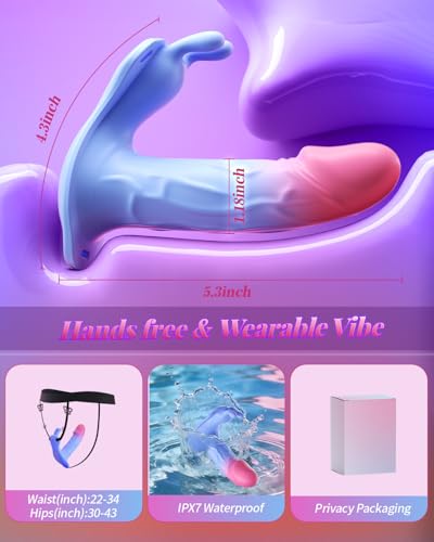Thrusting Dildo Couples Sex Toy Wearable Panties Vibrator - 4 in 1 APP Remote Control Vibrator Women Hands Free Clitoral G Spot Dual Stimulation with 5 Thrusting & Vibrating BDSM Adult Toys & Games