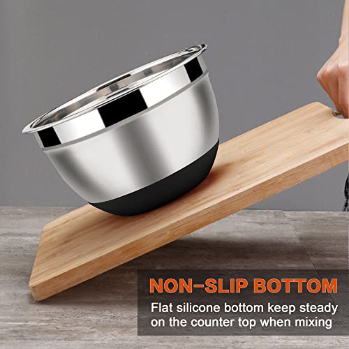 LIANYU 6-Piece Stainless Steel Mixing Bowls with Lids Set