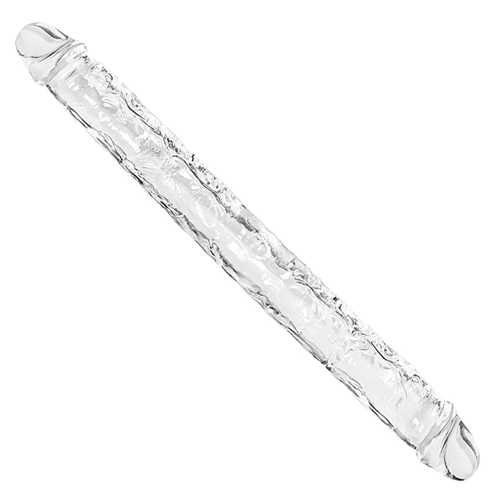 11.8 inches Double Dildo Crystal Realistic Anal Long Dildo Penis with Veins and Glans for Women/Men/Lesbian
