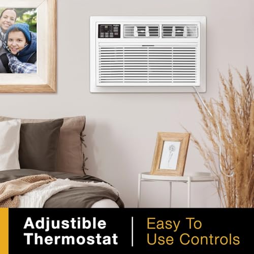 Whirlpool 12,000 BTU 230V Through-the-Wall Air Conditioner with Supplemental Heat, Dehumidifier and Remote, Wall AC Unit for Apartment, Living Room and Medium Rooms up to 550 Square Feet in White