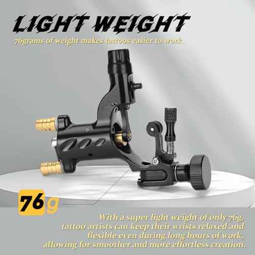 Rotary Tattoo Machine Kit, ATOMUS Tattoo Motor Gun with Power Supply Foot Pedal Clip Cord Handle Grip 3RL 7M1 Cartridge Needles Grommets Tattoo Liner Shader Kit