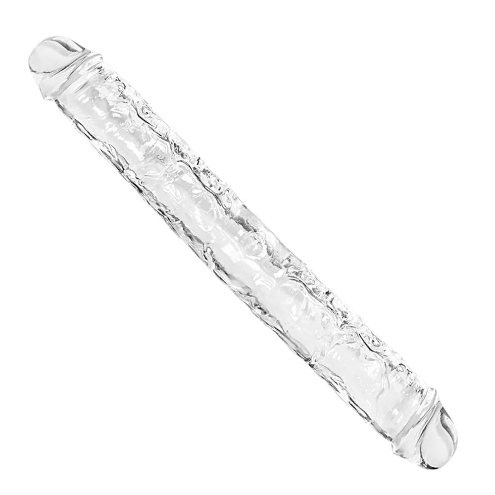 11.8 inches Double Dildo Crystal Realistic Anal Long Dildo Penis with Veins and Glans for Women/Men/Lesbian