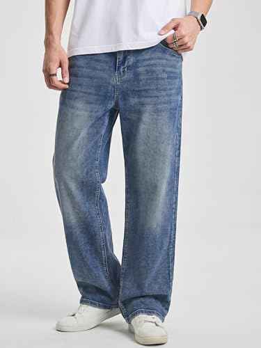 JMIERR Mens Baggy Jeans Stretch Casual Loose Fit Jeans Streetwear Denim Pants