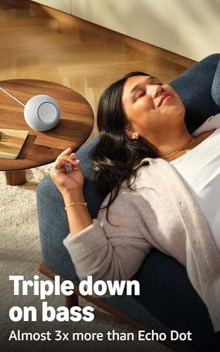 Amazon Echo Dot Max (newest model), Alexa speaker with room-filling sound and nearly 3x bass, Great for living rooms and medium-sized spaces, Designed for Alexa+, Graphite