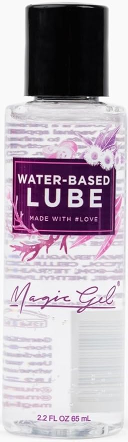 Magic Gel Water-Based Personal Lubricant | Lube for Men, Women and Couples | Clear Non-Staining | Unflavored 2.2 Oz