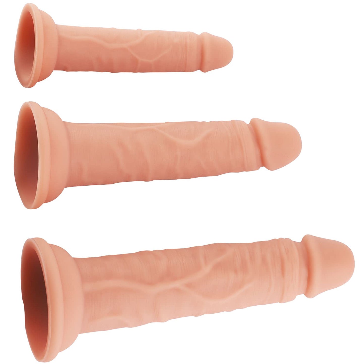 Anal Plug Training Sets，3 Sizes Anal Silicone Dildo with Strong Suction Cup for Men， G-Spot Sex Toys for Women Pleasure Dildo and Anal Play，Prostate Massage Sex Toys for Beginners