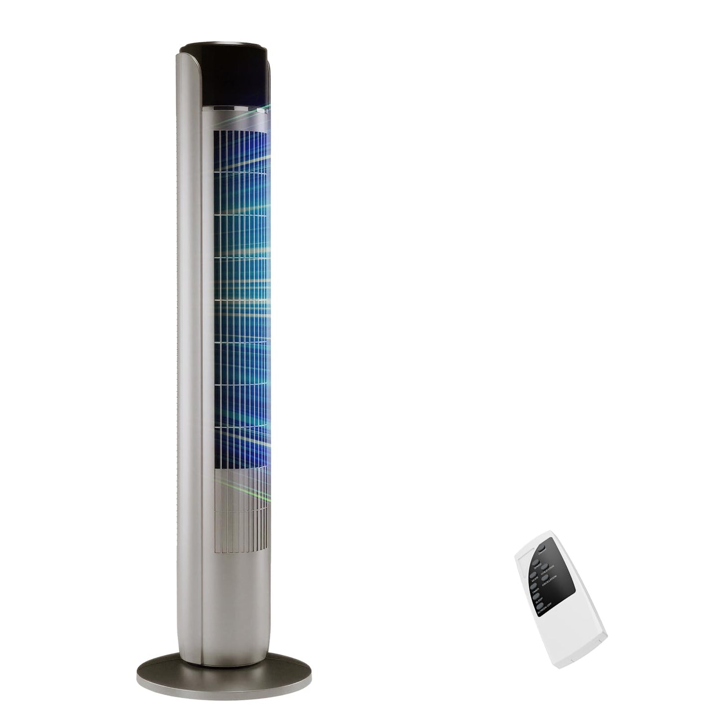 OLIXIS Tower Fan for Bedroom, 60°Oscillating Fan with Remote, 25ft Far, 28dB Quiet Electric Standing Fan, 12 H Timer, 5 Speeds, 4 Modes, Bladeless Floor fan for Home, Office, Indoor, 36 Inch