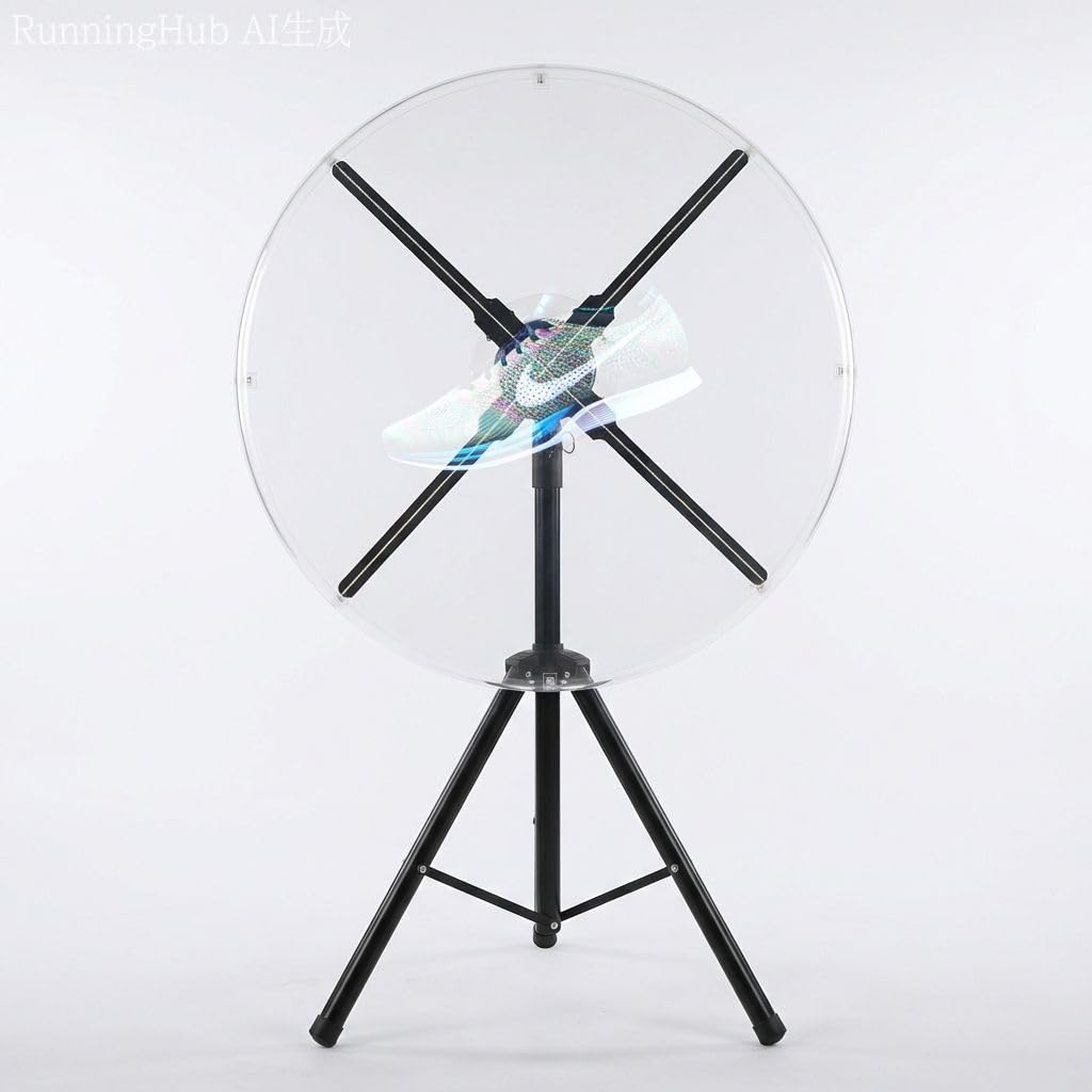 Yoldsud 3D Hologram Fan 20 Inch WiFi Holographic Projector Advertising Display - 576 HD LEDs High Resolution - App PC Control, Bluetooth Audio - 1500 Video Library for Business Store Holiday Events