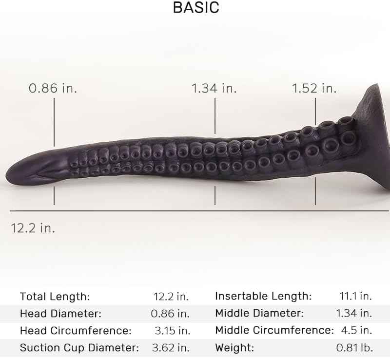 Lossless 12-inch Tentacle Dildo Realistic Silicone Fantasy Anal Toy