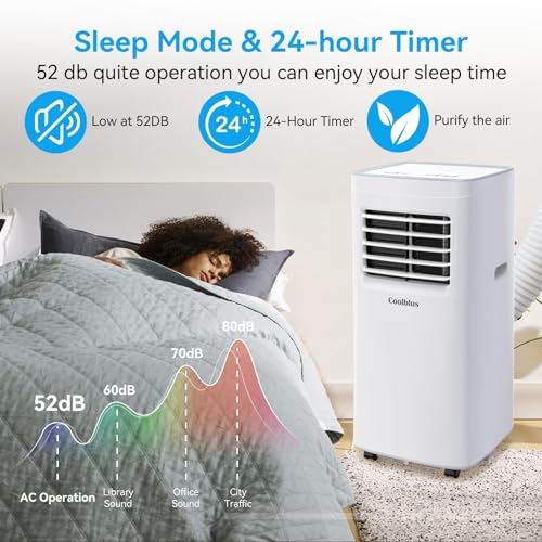 8400,10000,12000,14000,15000 BTU Portable Air Conditioners, Portable Ac with Remote Control Cool Up to 350,450 Sq.Ft, 3 IN 1 with Remote Control Sleep Mode, Windows kit,White & Garage