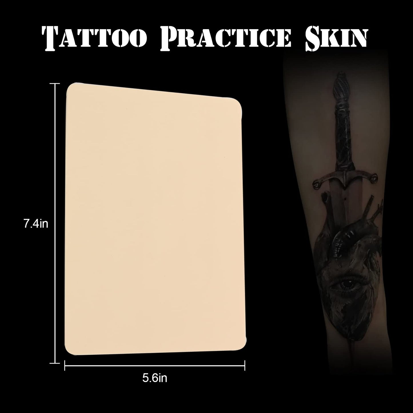 Tattoo Practice Skin - Jconly 8×6 Double Sides Fake Tattoo Skin