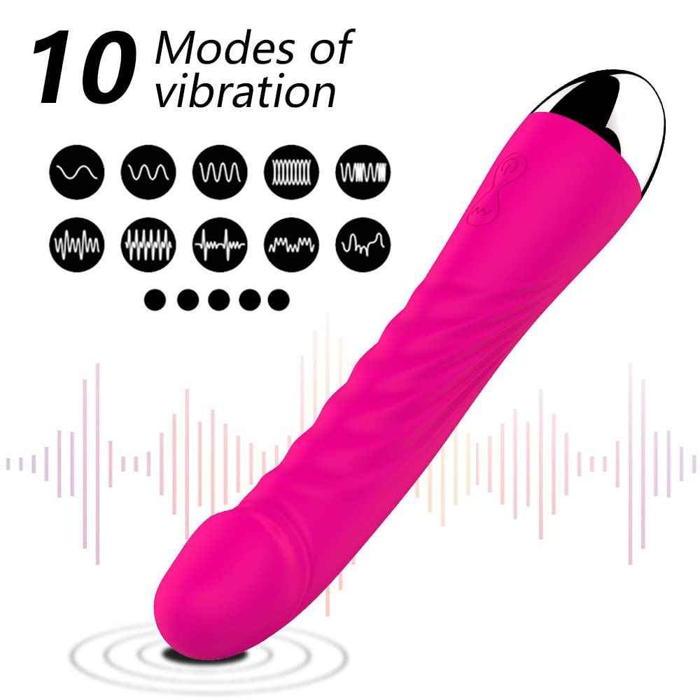G-Spot Vibrator for Women - Realistic Silent Dildo with 10 Vibrations, Waterproof Soft Silicone Adult Toy for Clitoris, Nipple & Vagina, Perfect for Solo or Couples