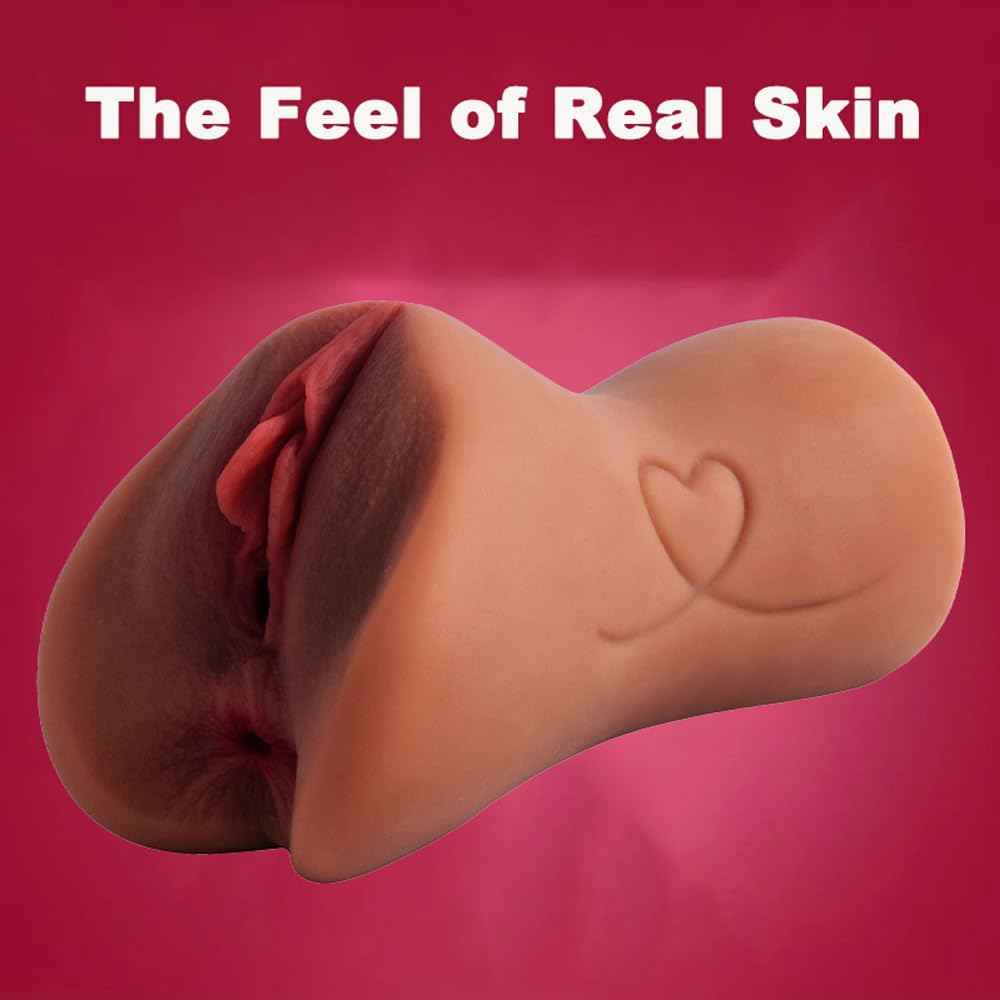 Realistic Sex Dolls for Men Penis Stimulation,Portable TPE Male Masturbator,Mini Lifelike 3D Textured Male Sex Toys for Men Masturbation,Adult Sex Toy with Pocket Pussy Vaginal (Brown)