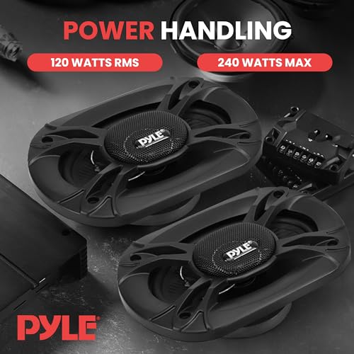 Pyle 3-Way Universal Car Stereo Speakers - 300W 4" x 6" Triaxial Loud Pro Audio Car Speaker Universal OEM Quick Replacement Component Speaker Vehicle Door/Side Panel Mount Compatible PL4163BK (Pair)