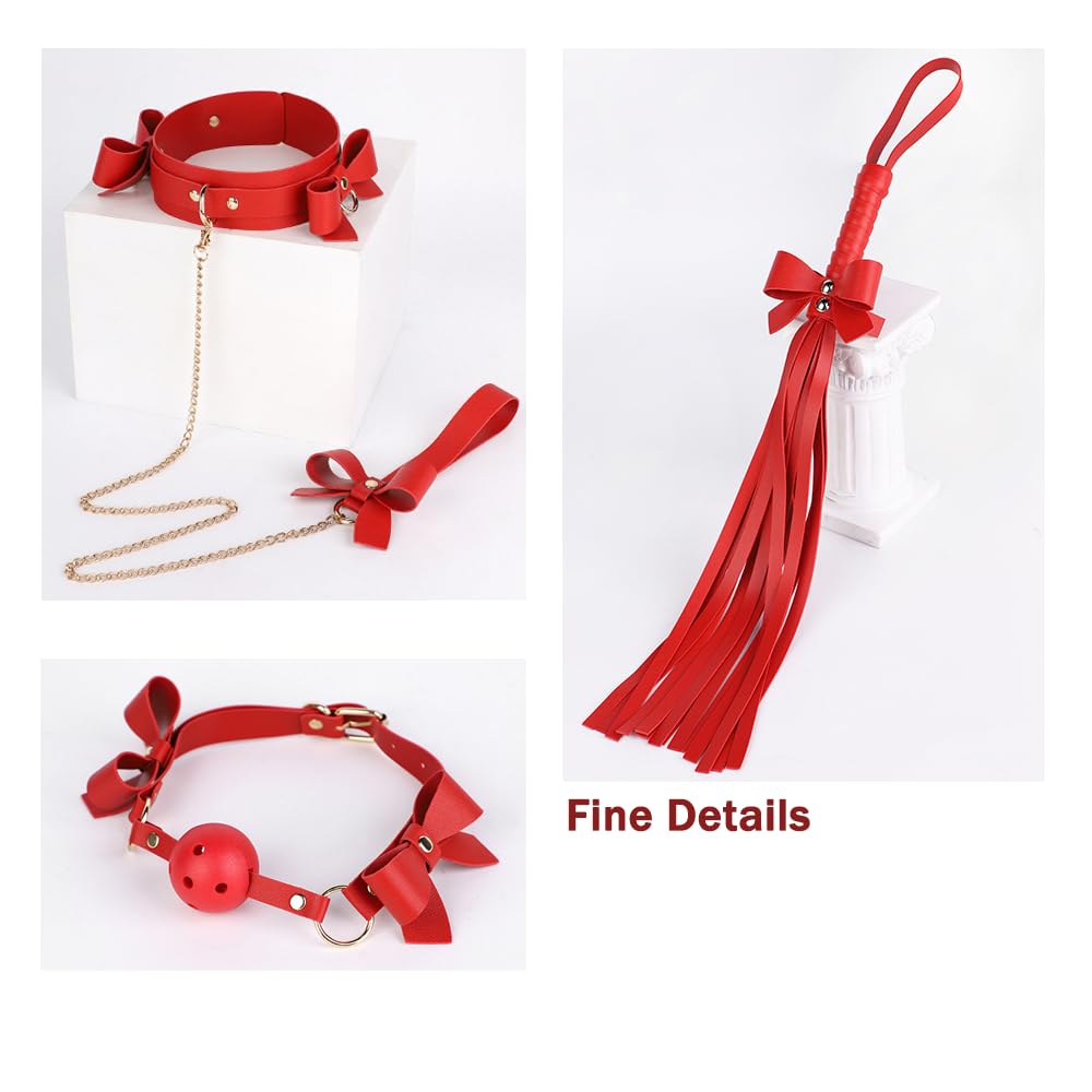 BDSM Sets Adult Toys Bondage Restraints Couples Sex Toys Bear Whip apertural Plug Handcuffs Footcuffs New Sex Games Sex Bondage red.