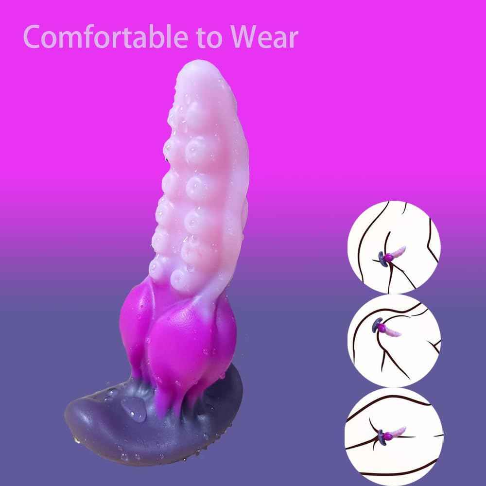 Tentacle Butt Plug with Big Knot,Liquid Silicone Anal Plug with Bumps,Wearable Monster Adult Sex AnalToy,Fantasy Sex Gifts,S&M Anal Trainer Masturbation for Men Women Lesbian Gay and Couples