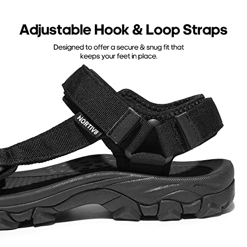 NORTIV 8 Men's Sandals Hiking Sports Lightweight Summer Water Arch Support River Open Toe Athletic Trail Outdoor Walking Sandals Longdo