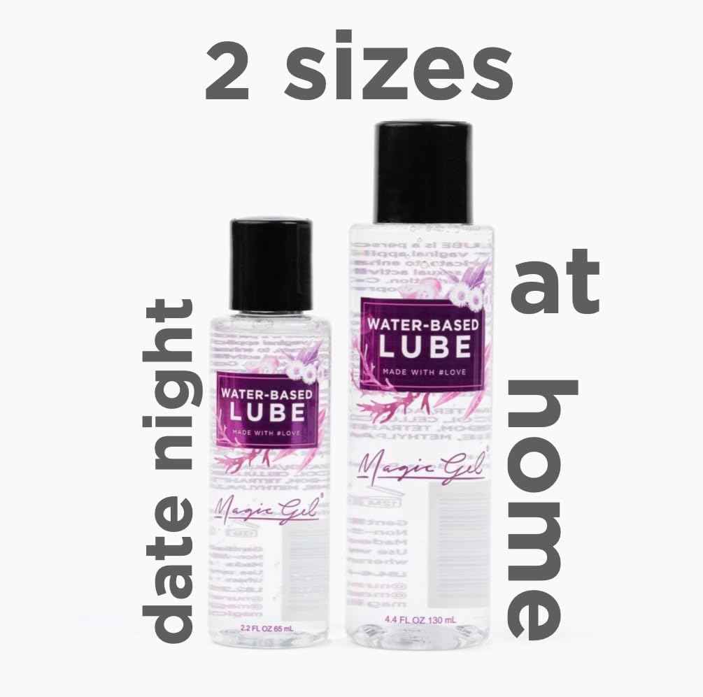 Magic Gel Water-Based Personal Lubricant | Lube for Men, Women and Couples | Clear Non-Staining | Unflavored 2.2 Oz