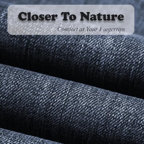 Men's Jeans - Embroidery Washed Crackle Design Jeans Relaxed Fit Stretch Casual Jeans Comfortable Classic Fit Jeans