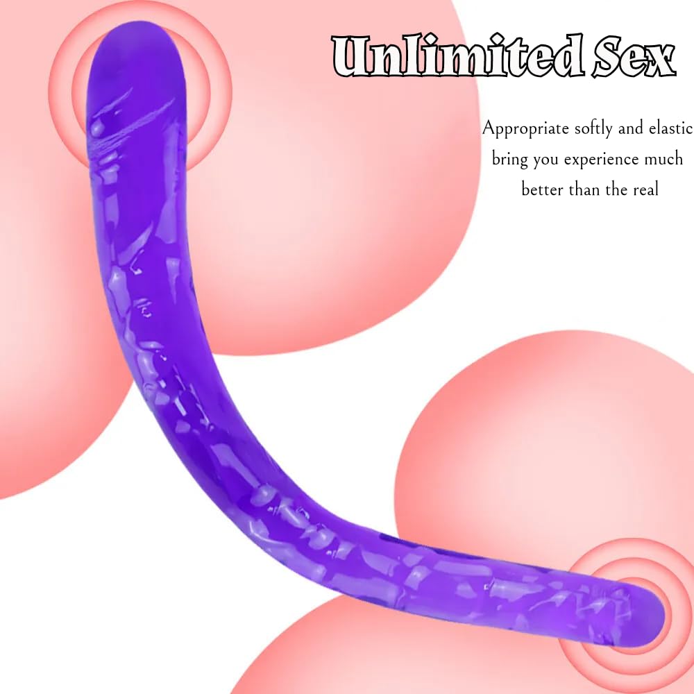 Lifelike Dildo Double Dong Big Penis for Women, G-spot Stimulation Realistic Dildo Double Side 2 Head Dildo, Adult Sex Toy for Anal Vaginal Play Anus Stimulator for Women Lesbian Gay Man Couples