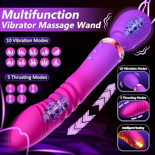 Thrusting Dildo G Spot Vibrator Wand Massager Female Couples Sex Toys 10+5+Heating Modes, Womens Sex Toy Adult Toys for Women Dildos Vibrators Consoladores, Vibrater Adult Sex Toys & Games Vibradores