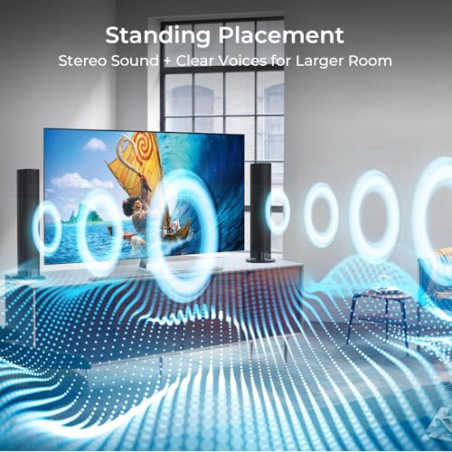 Assistrust Sound Bar for Smart TV, Soundbar with Bluetooth/ARC/Opt/AUX Connect, Auto Volume Boost, 3 Equalizer Modes, 2 in 1 Detachable Soundbar for TV/PC/Gaming/Projectors