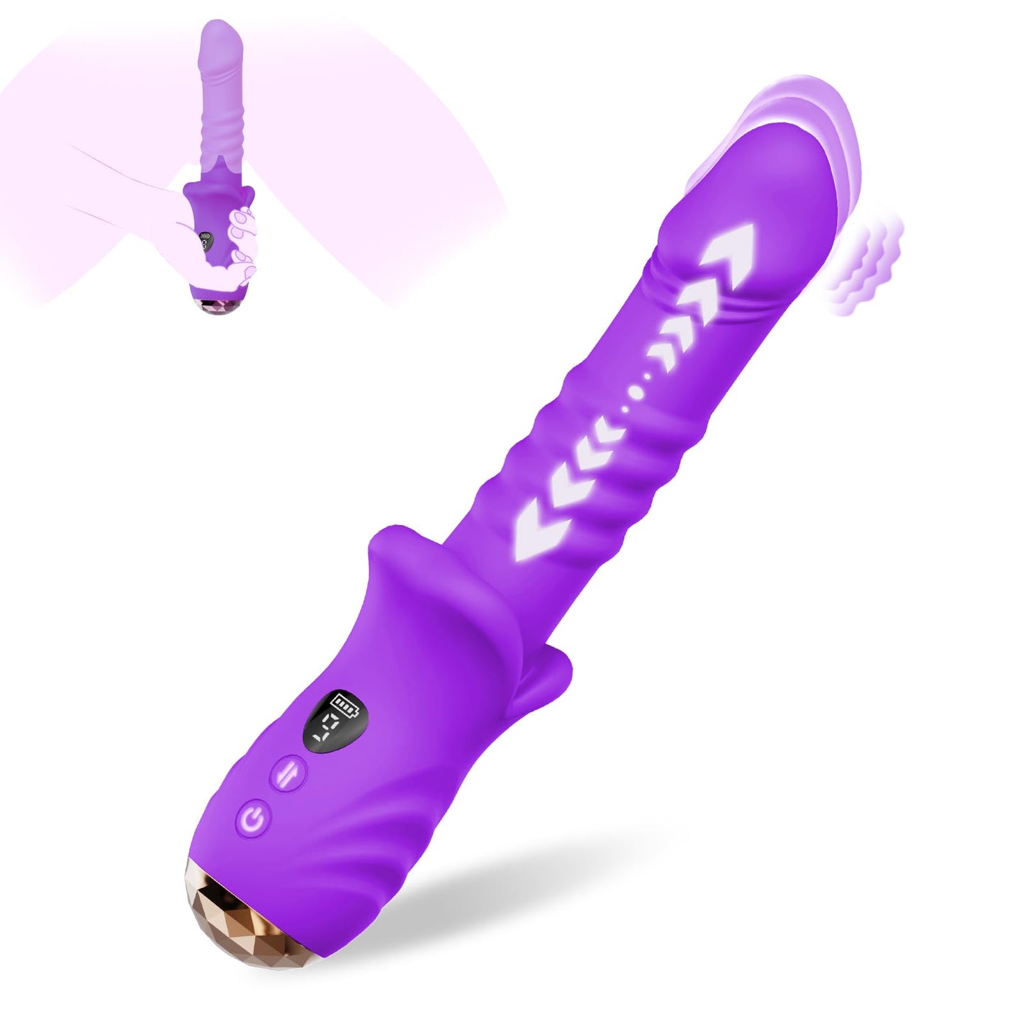 DFEUSY Vibrator Thrusting Dildo - Realistic Vibrator with 9 Thrusting & 9 Vibrating Modes, Adult Sex Toy for Women and Couple