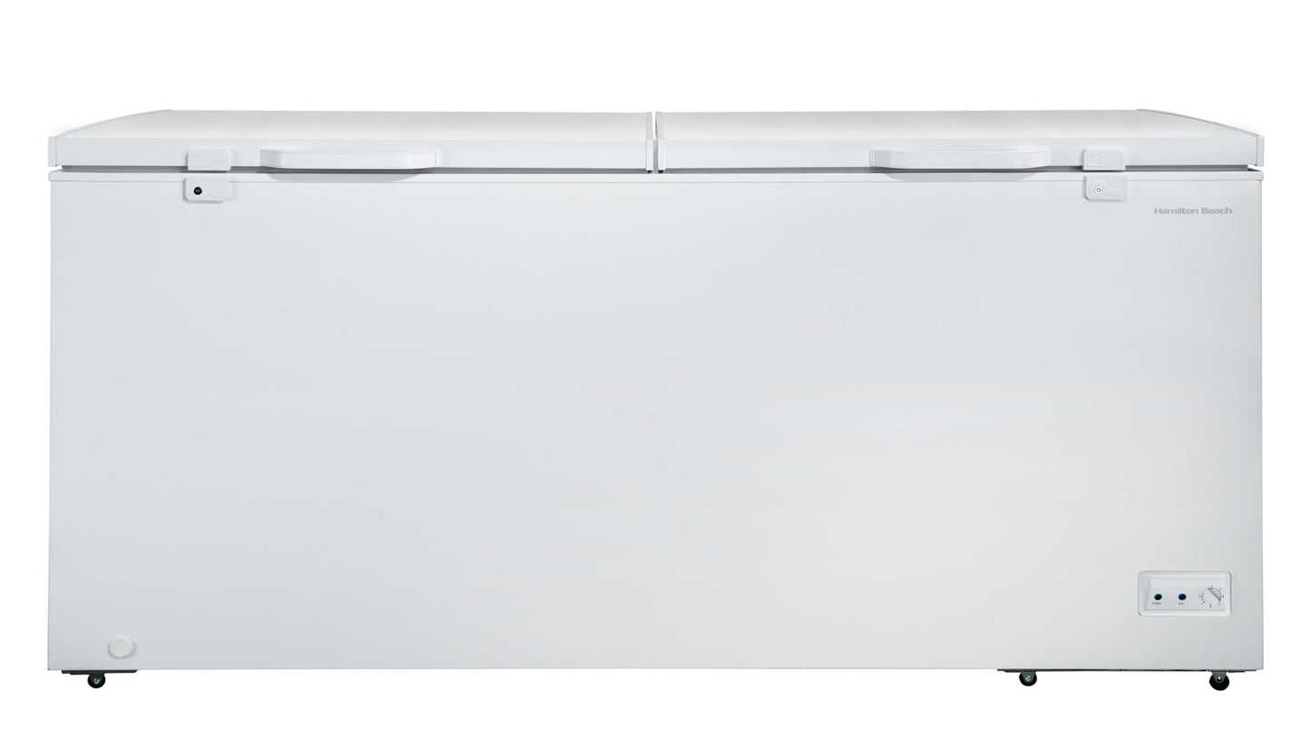 Hamilton Beach HBFRF700-WHITE-COM, Chest Deep Freezer, 7 Cu. Ft. Capacity, Adjustable Thermostat-Removable Vinyl Coated Wire Basket