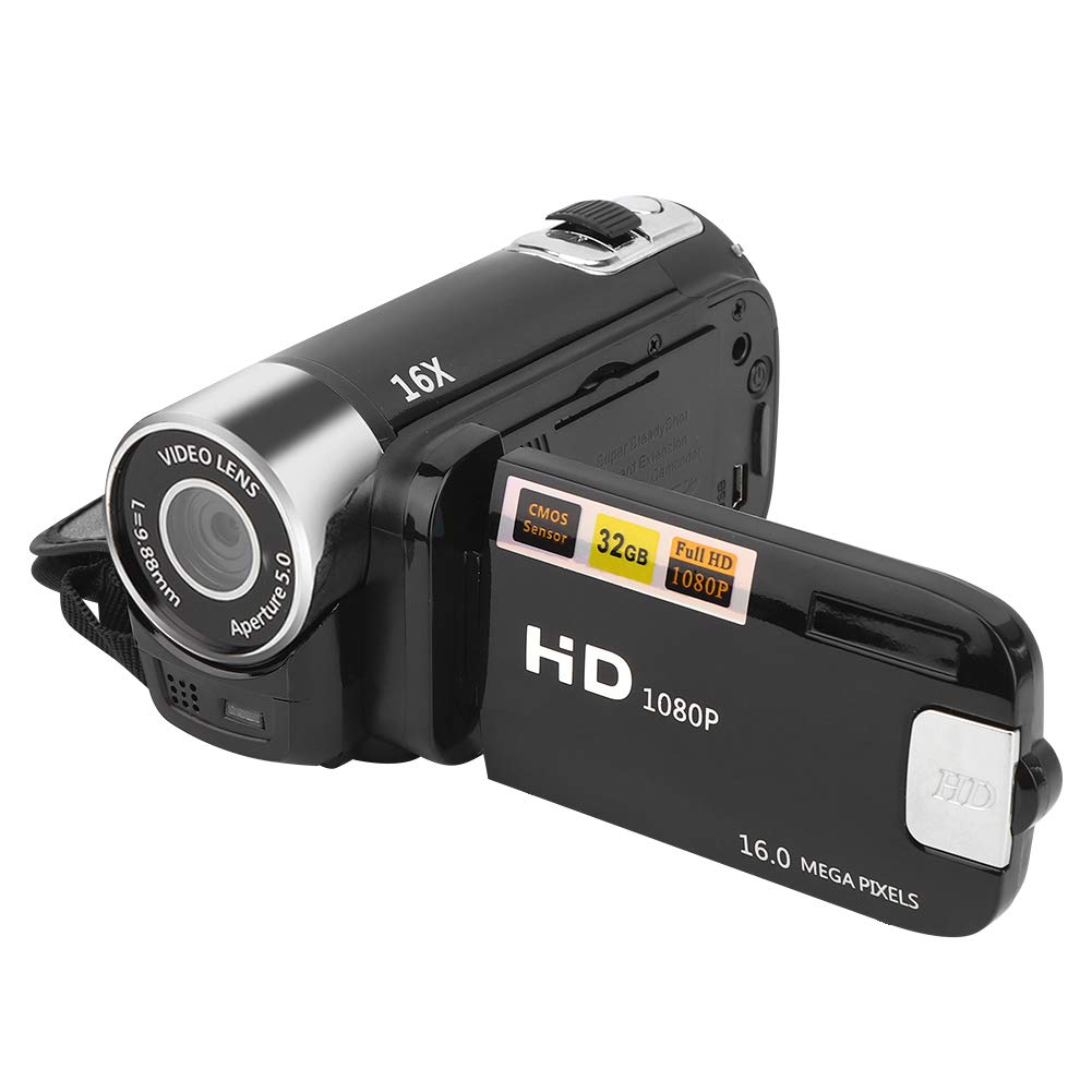 Focket 16X Digital Zoom Video Camera Camcorder, 2.7in LCD Screen 16MP Digital Camera Recorder 128GB Vlogging Camera, Video Recording Camcorder for Teens Beginners