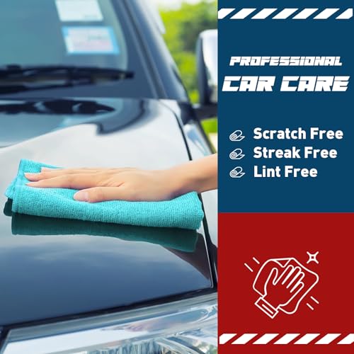 TEAWOO Microfiber Towels Bulk, Cleaning Cloths, Microfiber Towels for Cars, Cleaning Rags (12x12 inches)