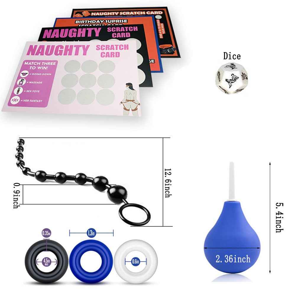 BDSM kit Sex Toys Bondage Restraints Set, Anal Butt Plug Games Card Toys and Sex Straps Neck to Wrist Thigh Sex Sling & Ankle Kits with Adjustable, Sex Things for Couples Kinky and Couple