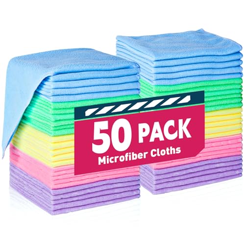 TEAWOO Microfiber Towels Bulk, Cleaning Cloths, Microfiber Towels for Cars, Cleaning Rags (12x12 inches)