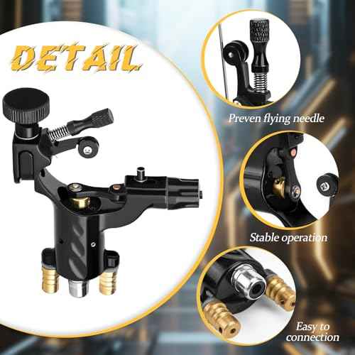 Rotary Tattoo Machine Kit, ATOMUS Tattoo Motor Gun with Power Supply Foot Pedal Clip Cord Handle Grip 3RL 7M1 Cartridge Needles Grommets Tattoo Liner Shader Kit