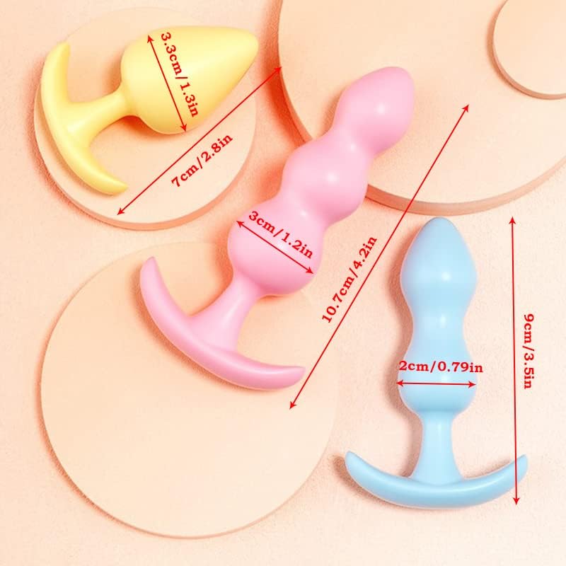 3Pcs Anal Butt Plug for Beginner Anal Training Kit Anal Toys for Men Different Sizes Adult Anal Sex Toy for Men Women Masturbation Unisex Anal Toy Set