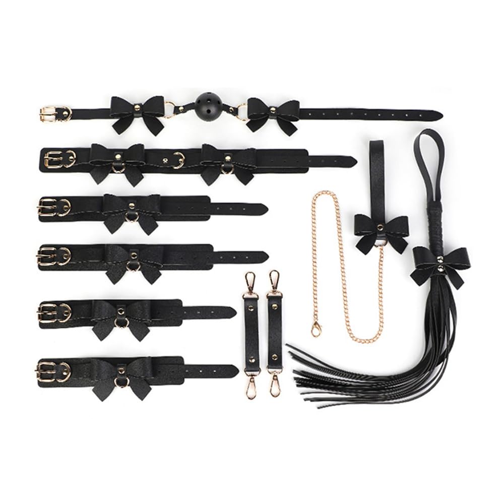 2026 BDSM Kits Sex Bear Sex Cuffs Sex Bondage for Sex 9Pcs BDSM Leather Bondage Sets Restraint Kits for Women and Couples-A4