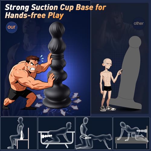 Thrusting Anal Beads Prostate Massager, BEISAR Anal Vibrator Anal Toys Butt Plug 10 Vibrating Thrusting Anal Plug Male Sex Toys for Men Women Adult Toys Gradual Bead Anal Trainer App