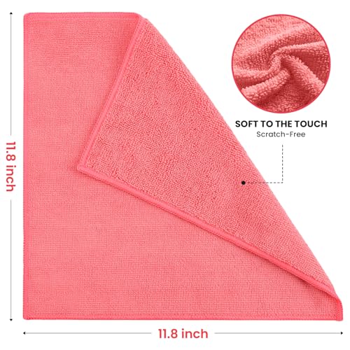 SIFANGKE Microfiber Cleaning Cloth, Lint-Free and Highly Absorbent Rags, Reusable Microfiber Towels for Car, Kitchen, Bathroom and Household Cleaning Supplies, 11.8"X11.8"
