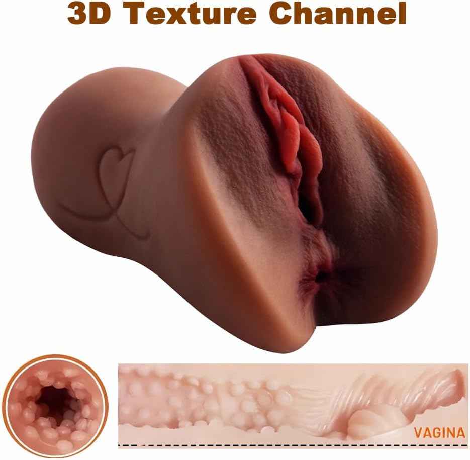 Realistic Sex Dolls for Men Penis Stimulation,Portable TPE Male Masturbator,Mini Lifelike 3D Textured Male Sex Toys for Men Masturbation,Adult Sex Toy with Pocket Pussy Vaginal (Brown)