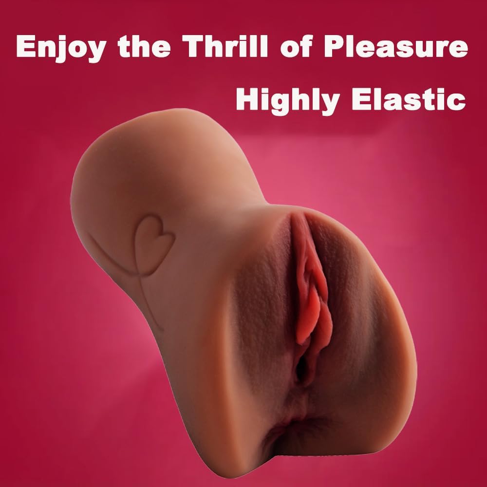 Realistic Sex Dolls for Men Penis Stimulation,Portable TPE Male Masturbator,Mini Lifelike 3D Textured Male Sex Toys for Men Masturbation,Adult Sex Toy with Pocket Pussy Vaginal (Brown)