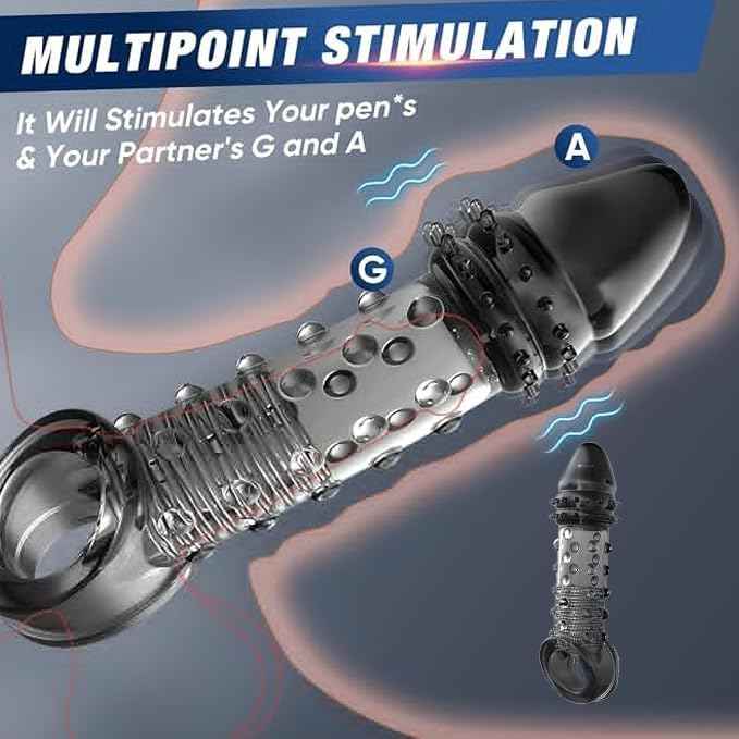 Penis Sleeve Penis Ring Male Sex Toy, Reusable Penis Pump Cock Sleeve with Multi-Stage Design Stimulation Spiral, Penis Enlarger Extender 2.4 inch, Super Soft Penis Rings for Mens Couples Sex Toys