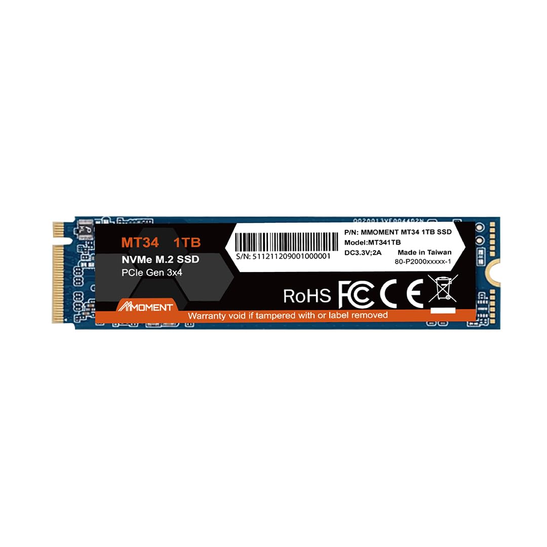 MMOMENT NVMe M.2 2280 PCIe Gen 3x4, Solid State Drive Internal SSD