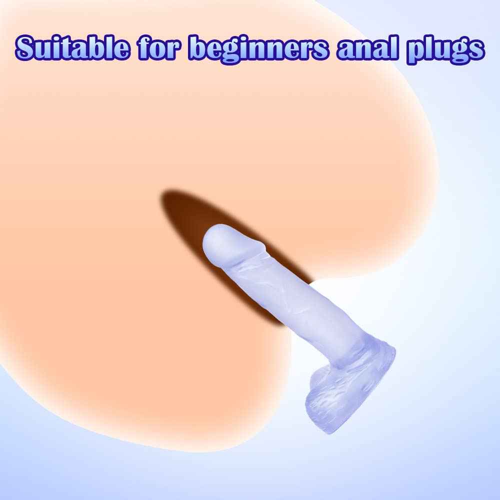 4 Inch Realistic Mini Dildo,Beginner Anal Plug,Soft Dildo with Curved Shaft and Balls,Adult Sex Toy Women Men Couples.Experience Multi-Purpose Mini Style