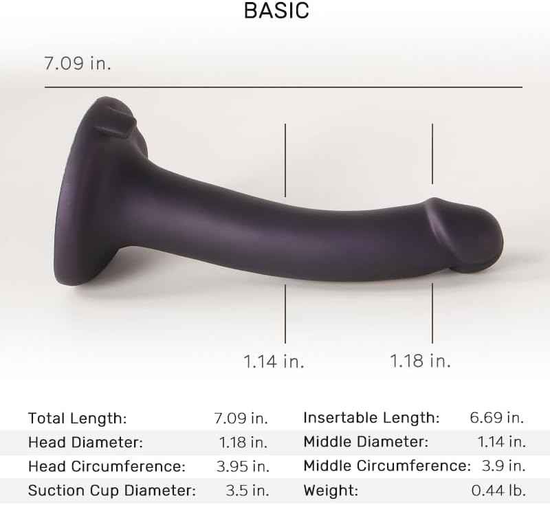 Lossless 7 Inch Beginner Curve Dildo Silicone Subtle Amethyst