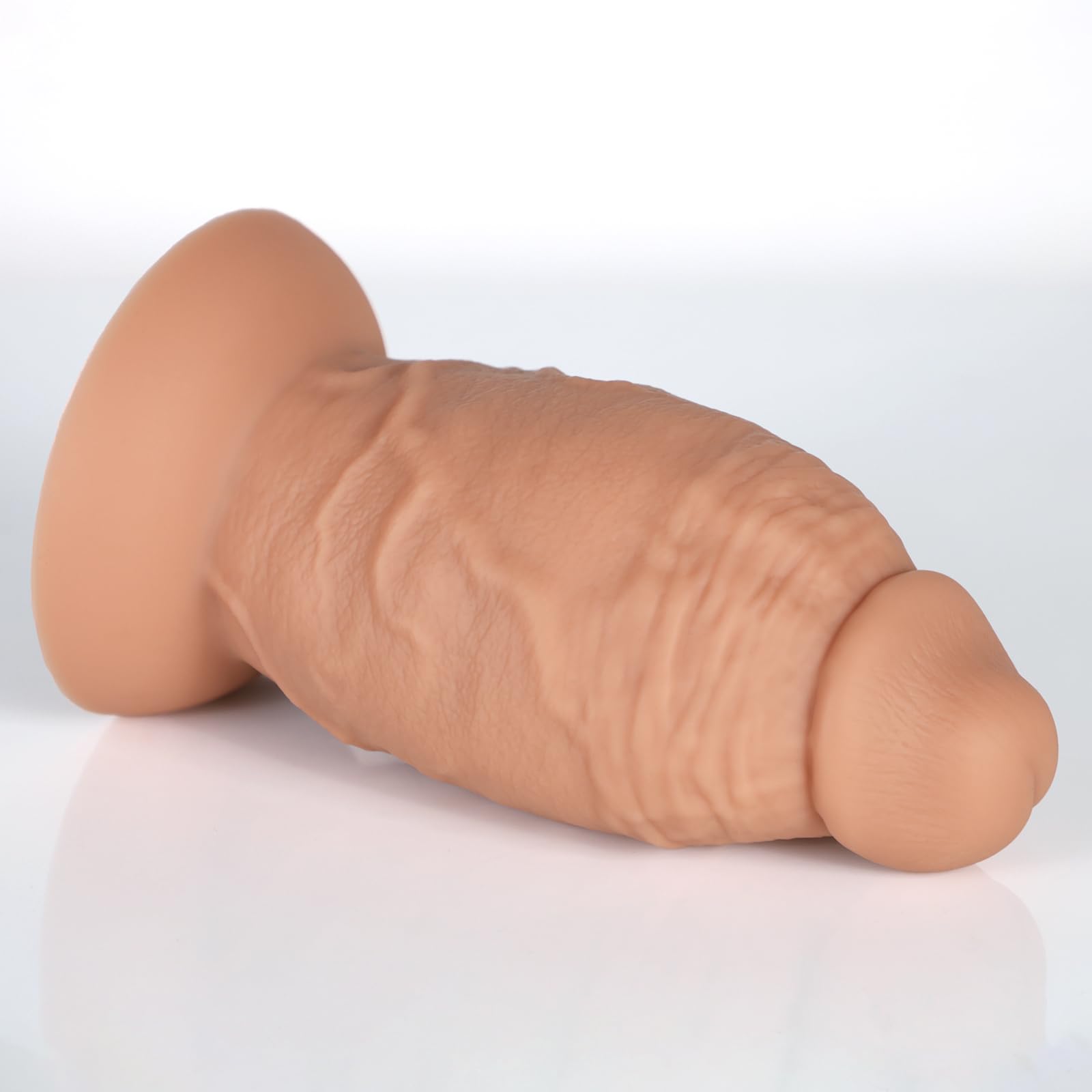3.8 Inch Diameter Thick Dildo Anal Trainer, 7.5 Inch Huge Silicone Short Fat Dildos Anal Plug with Suction Cup & Ball-Free Design for Deeper Anal Stretch, Giant Girth Toys for Advanced Users