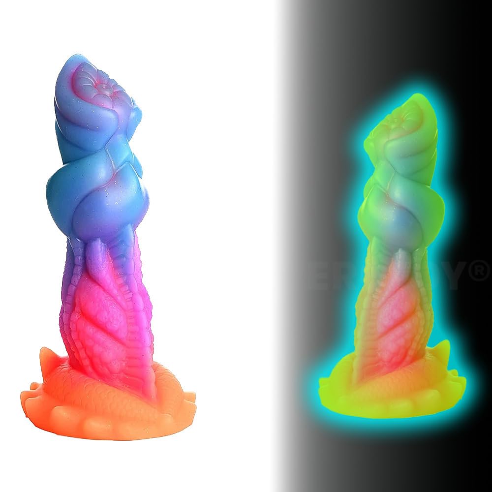 Fantasy Monster Dildo with Balls U & G-spot Dragon Dildo with Suction Cup, Long Anal Plug Adult Sex Toys & Games for Women Men Couples
