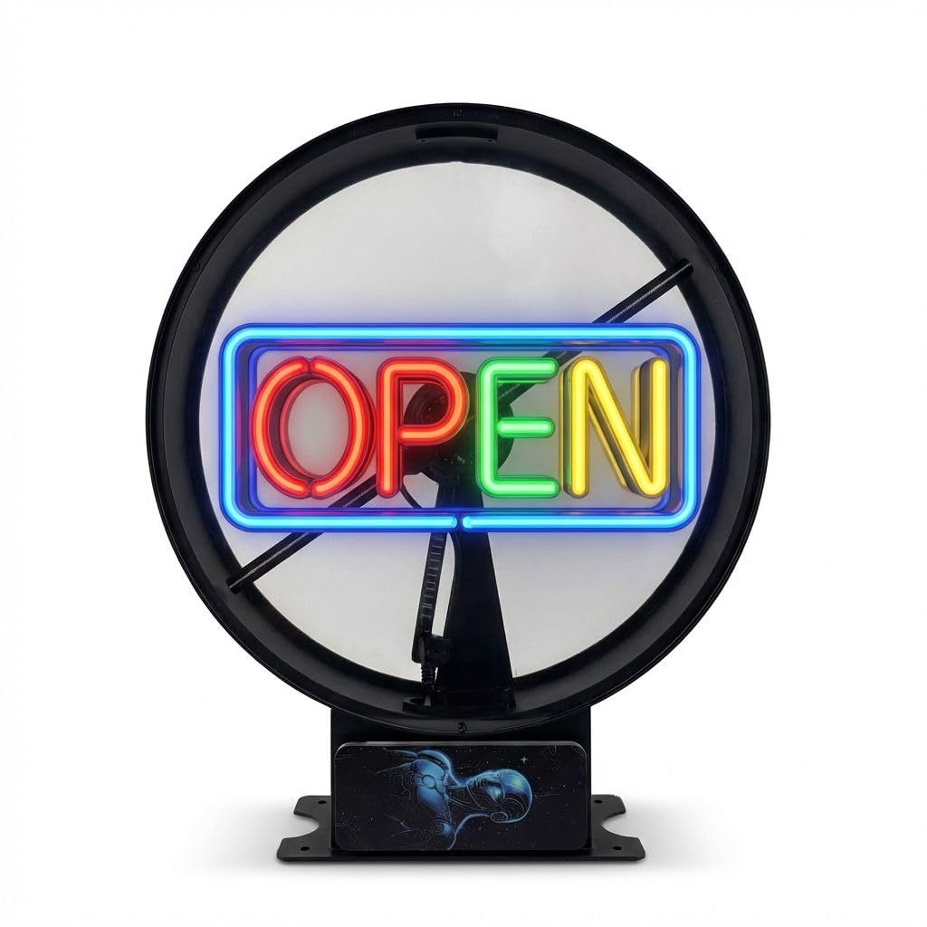 NAFLNE3D Hologram Fan With WiFi APP Control Holographic Display With High-Brightness LED, Adjustable Height, 1000-Video Library, Ideal For Trade Shows & Retai