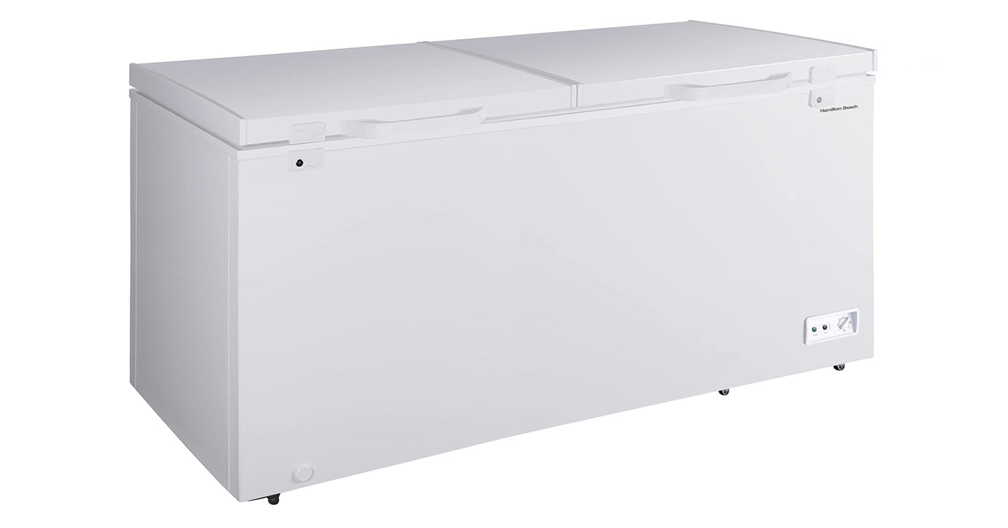 Hamilton Beach HBFRF700-WHITE-COM, Chest Deep Freezer, 7 Cu. Ft. Capacity, Adjustable Thermostat-Removable Vinyl Coated Wire Basket