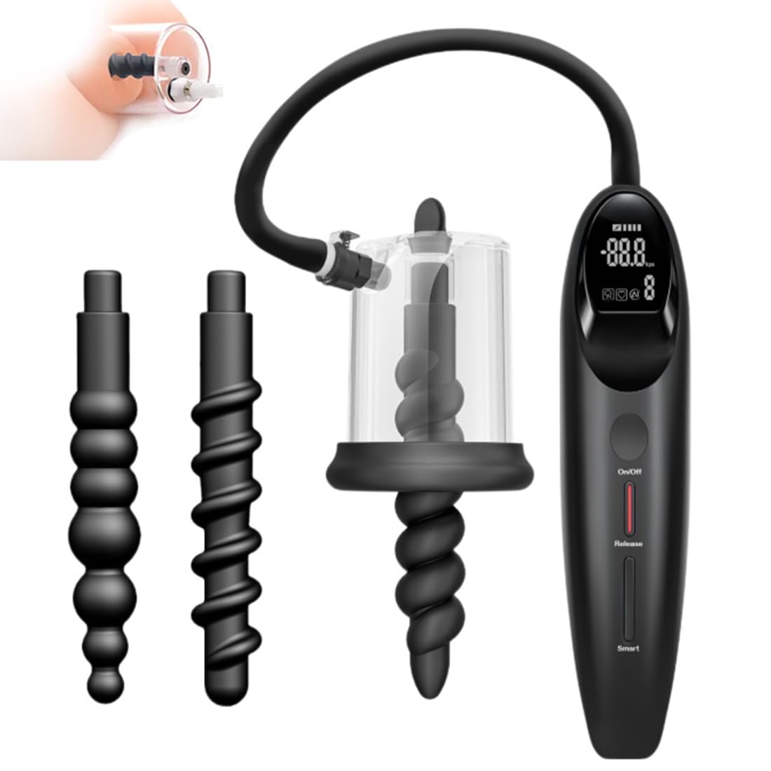 Electric Pump Anal Vacuum Pump, Automatic Pump Anal Plug Vaginal Pussy Dildo Pump Expander, Anal Beads Wand Pumps Enlarger, Prostate Massager Stimulator Masturbator Adult Sex Toys
