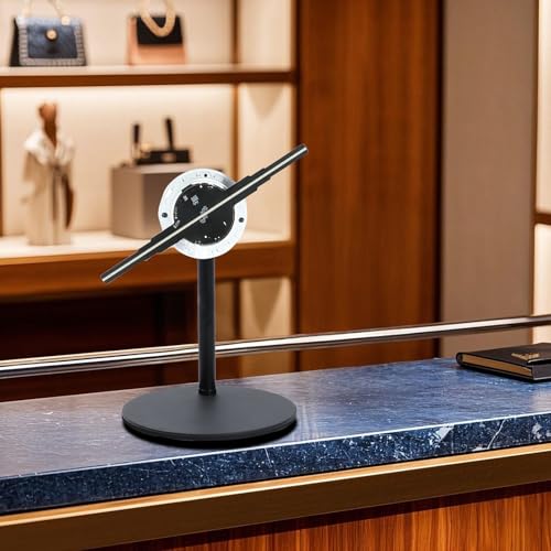 Missyou 3DHologramFanLED Holographic Projector with WiFi Bluetooth Remote,1500+ Videos, for Store Display Events Exhibition Wall Mount