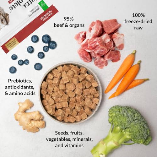 ULTIMATE PET NUTRITION Nutra Complete, 100% Freeze Dried Veterinarian Formulated Raw Dog Food with Antioxidants Prebiotics and Amino Acids,